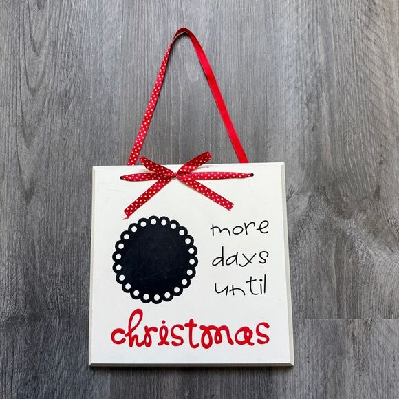 No Brand Other - Christmas Countdown Chalkboard Home Decor Reusable Red White